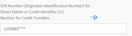SEPA Credit Transfer - Credit Identifier (CI) Number