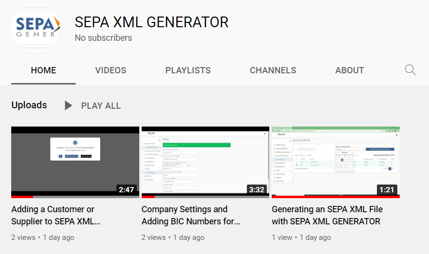 SEPA XML GENERATOR - How to videos