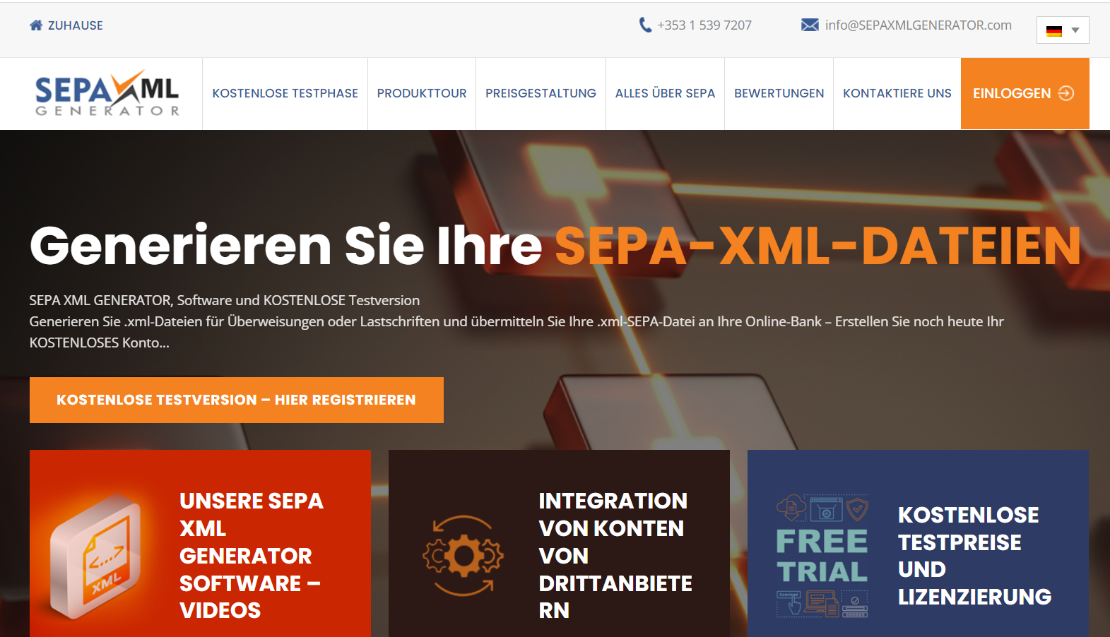 GERADOR SEPA XML agora em alemão