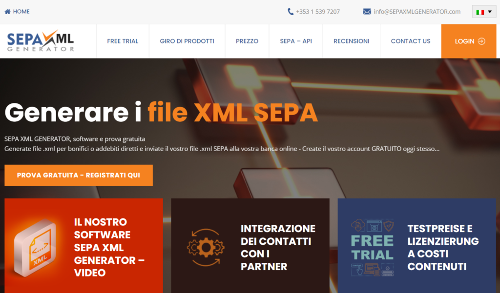 GERADOR XML SEPA Italiano