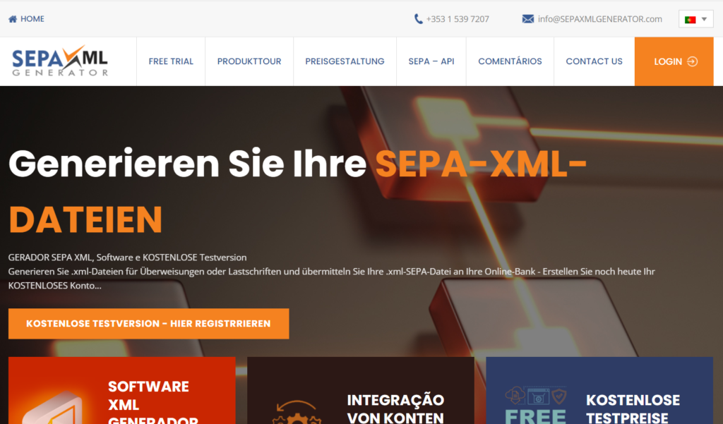 GERADOR XML SEPA Português