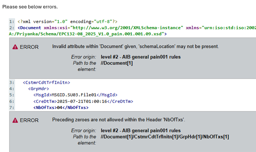 Test xml file - SEPA XML GENERATOR