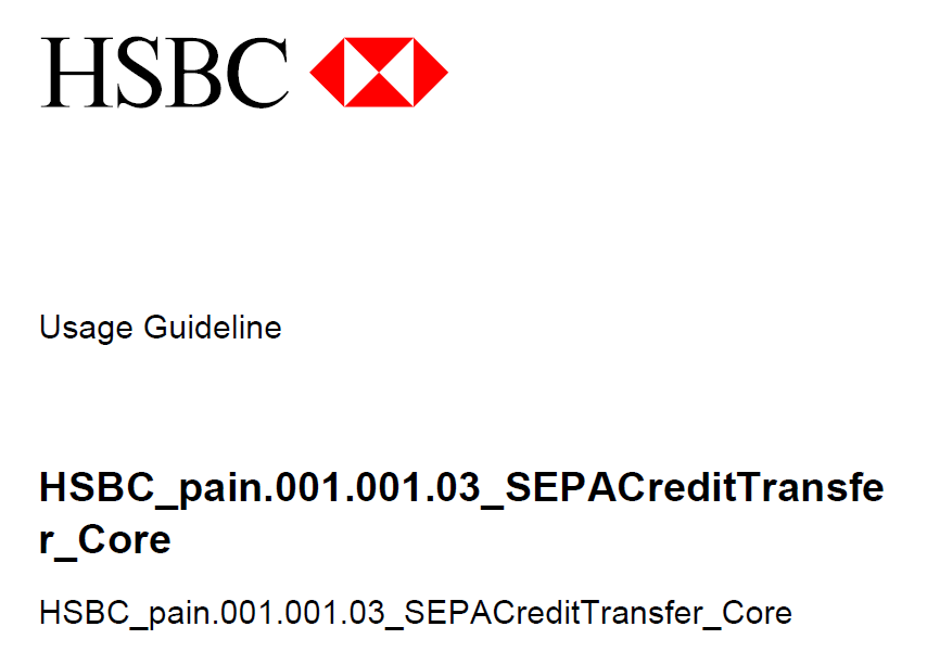 HSBC xml Payment File Format