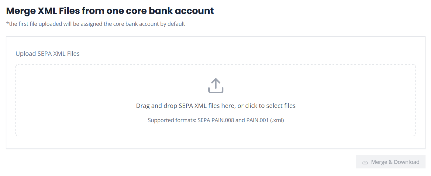 SEPA xml-Dateien zusammenführen