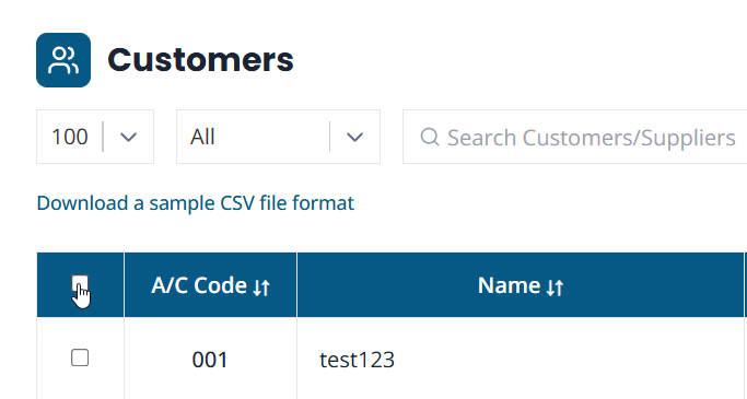 Επιλογή όλων των λειτουργικών και διαγραφή - SEPA XML GENERATOR