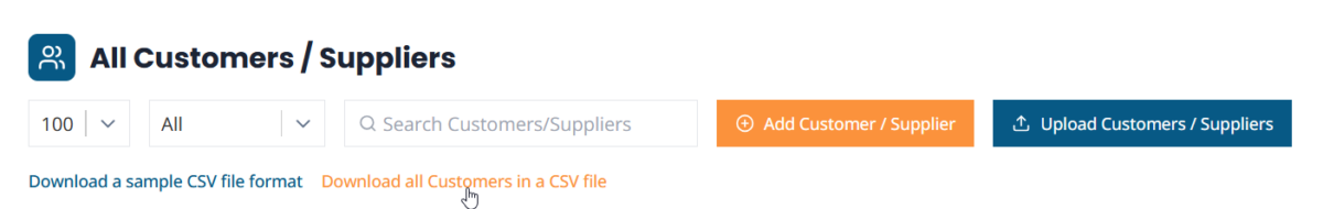 Download all Customer in a CSV file - Link