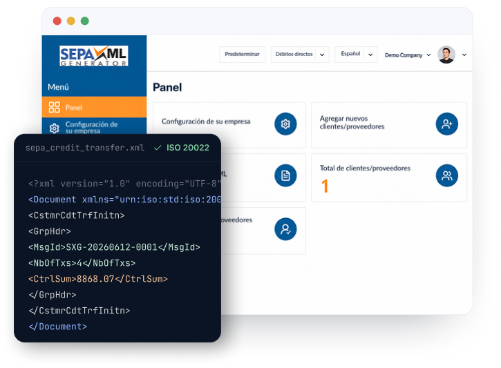 SEPA XML Dashboard Preview