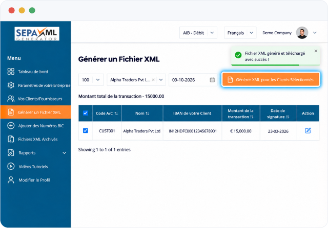 Generate Your SEPA XML File